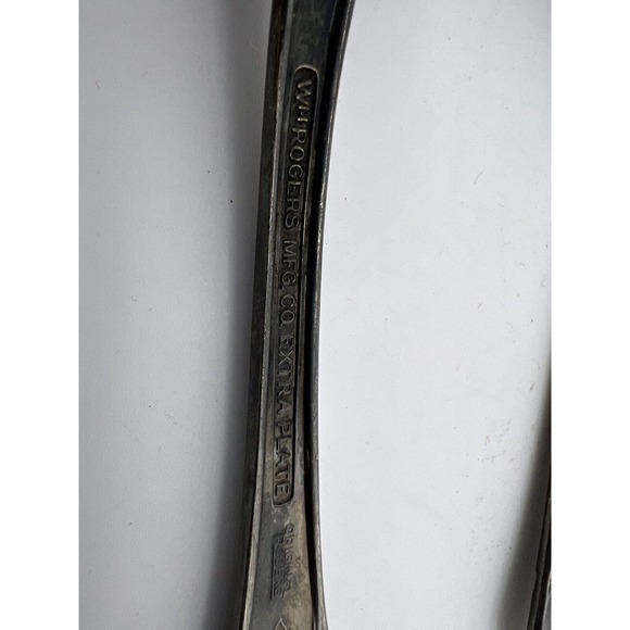 Vintage WM Rogers MFG Co. Extra Plate Silverplated Fork & Spoon - Lot of 2 - Picture 5 of 8
